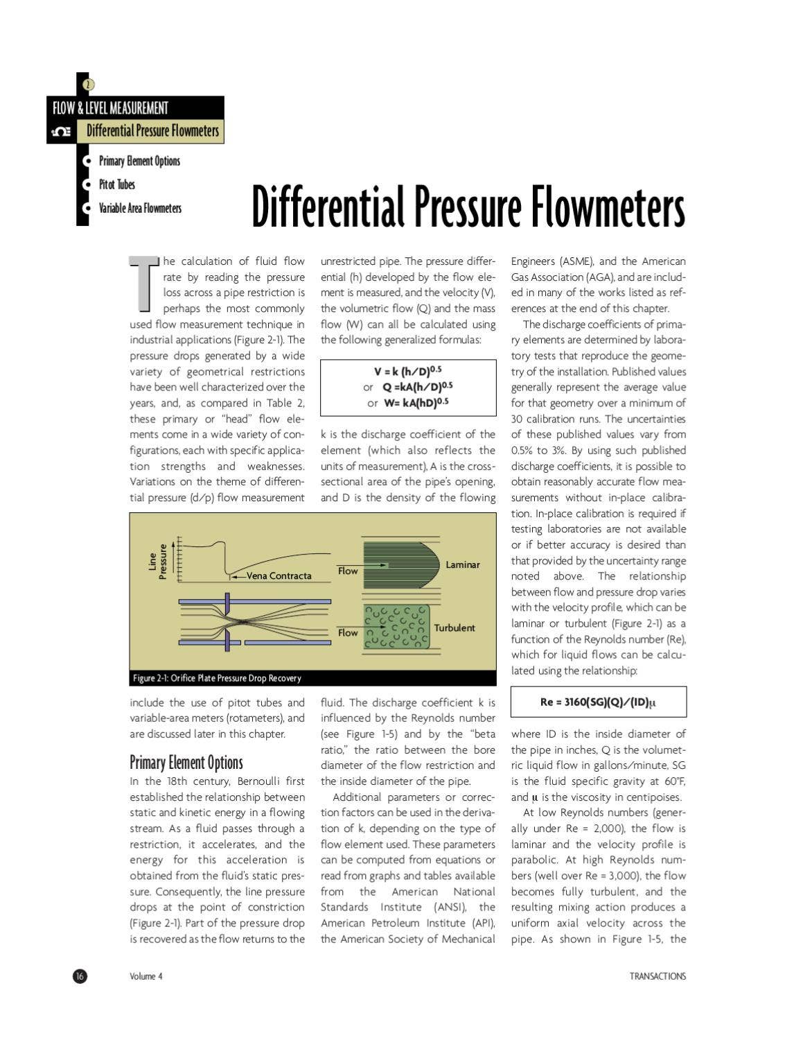 FLOW AND LEVEL MEASUREMENT TECHNICAL REFERENCE by OMEGA by RMC Process ...