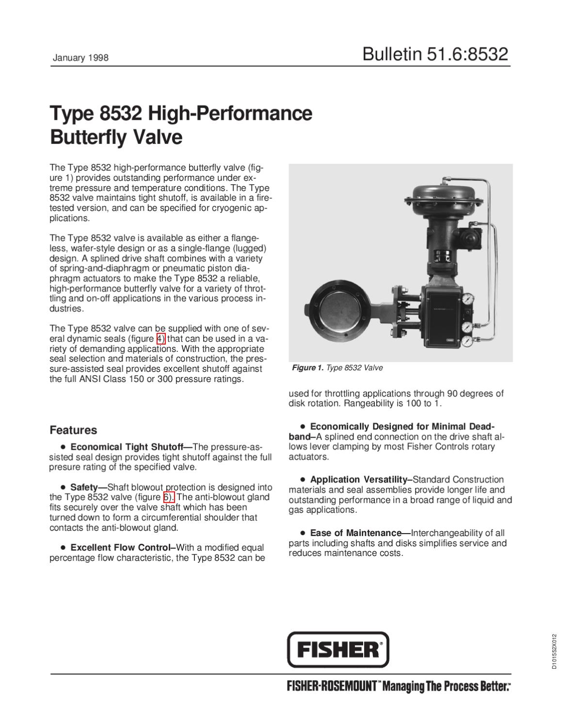 8532 Butterfly Valve Bulletin July 1998 by RMC Process Controls