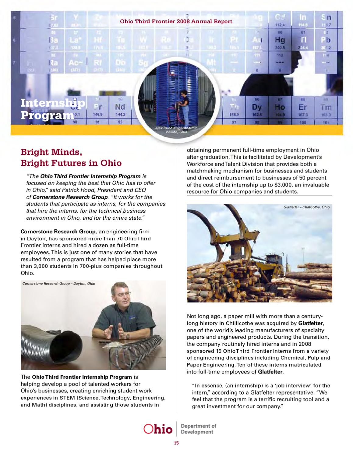 Ohio Third Frontier 2008 Annual Report Internship By JumpStart Inc Issuu Ohio third frontier 2008 annual report internship by jumpstart inc issuu