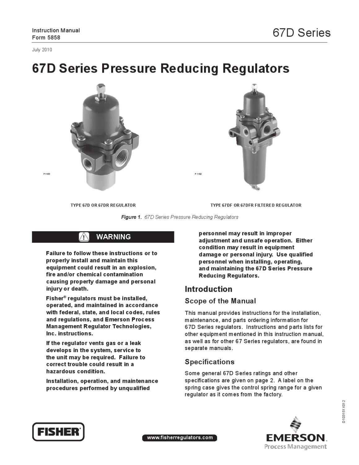 67D Instruction Manual July 2010 by RMC Process Controls & Filtration