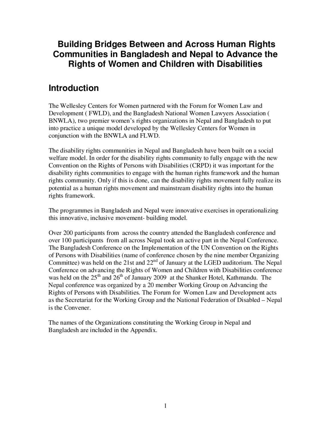 To Advance the Rights of Women and Children with Disabilities by PDPO ...