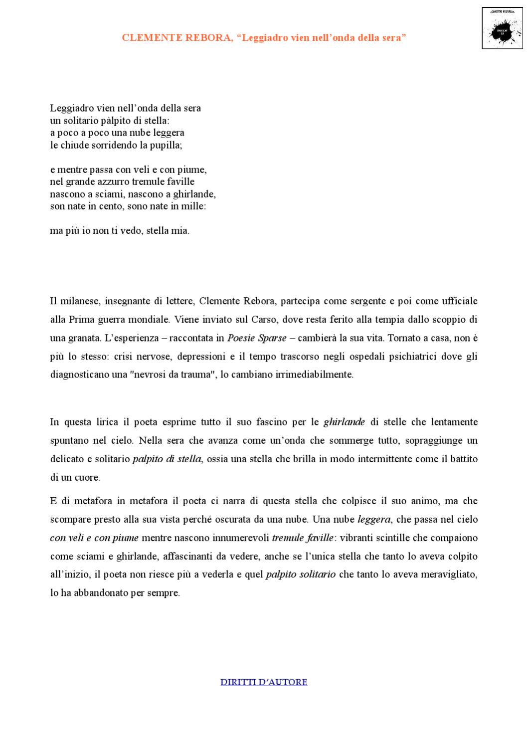 Leggiadro Vien Nell Onda Della Sera
