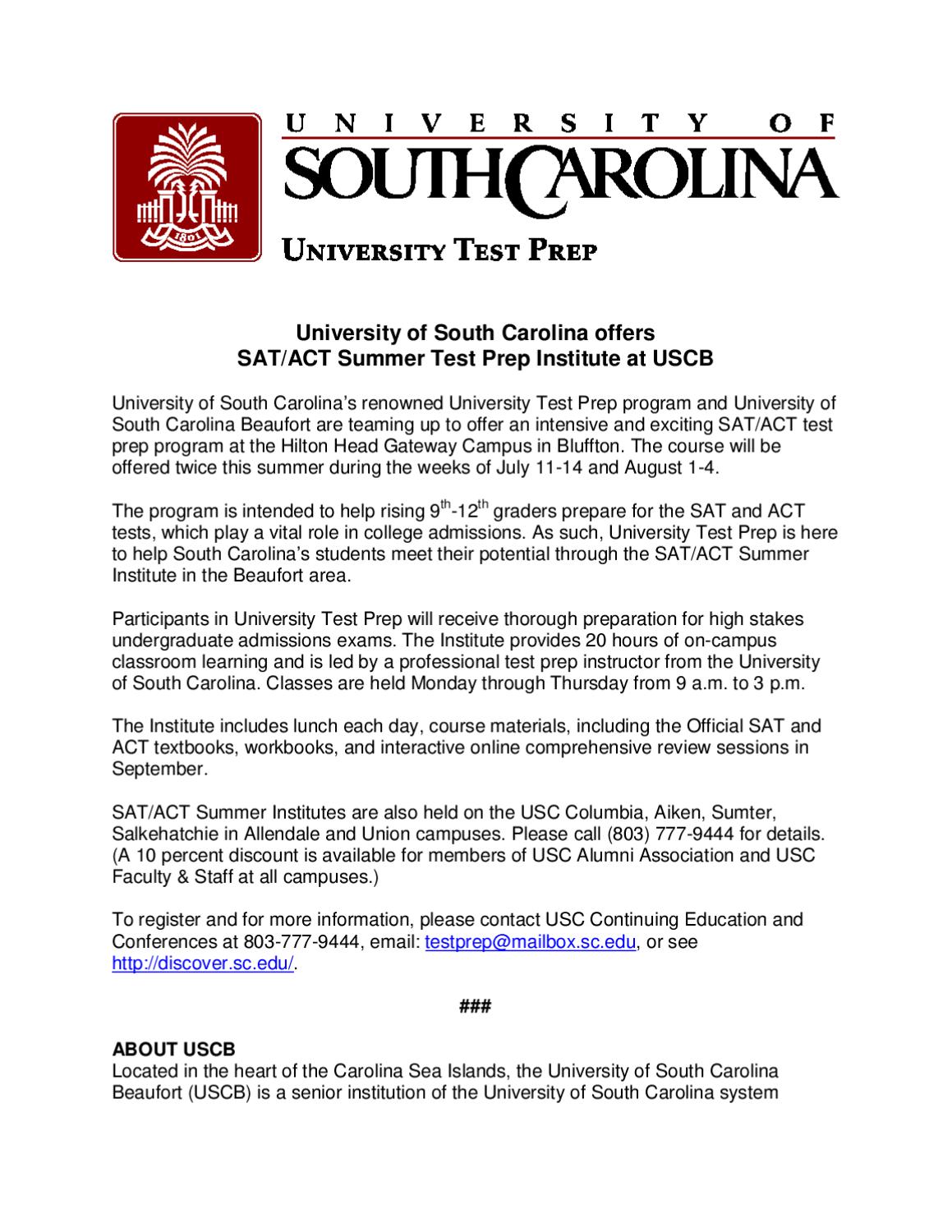SATACTTestPrep by University of South Carolina Beaufort (USCB) - Issuu