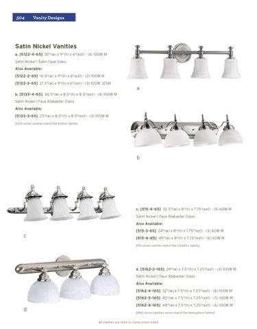 Pinhook Branding LLC 家具目录 · Quorum 灯饰 册 2011 浴室柜 Section 第 18 页