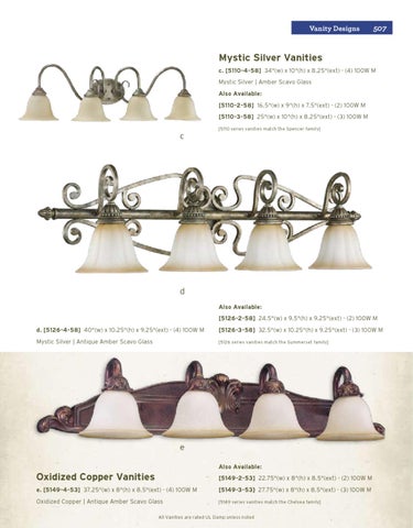Pinhook Branding LLC 家具目录 · Quorum 灯饰 册 2011 浴室柜 Section 第 21 页