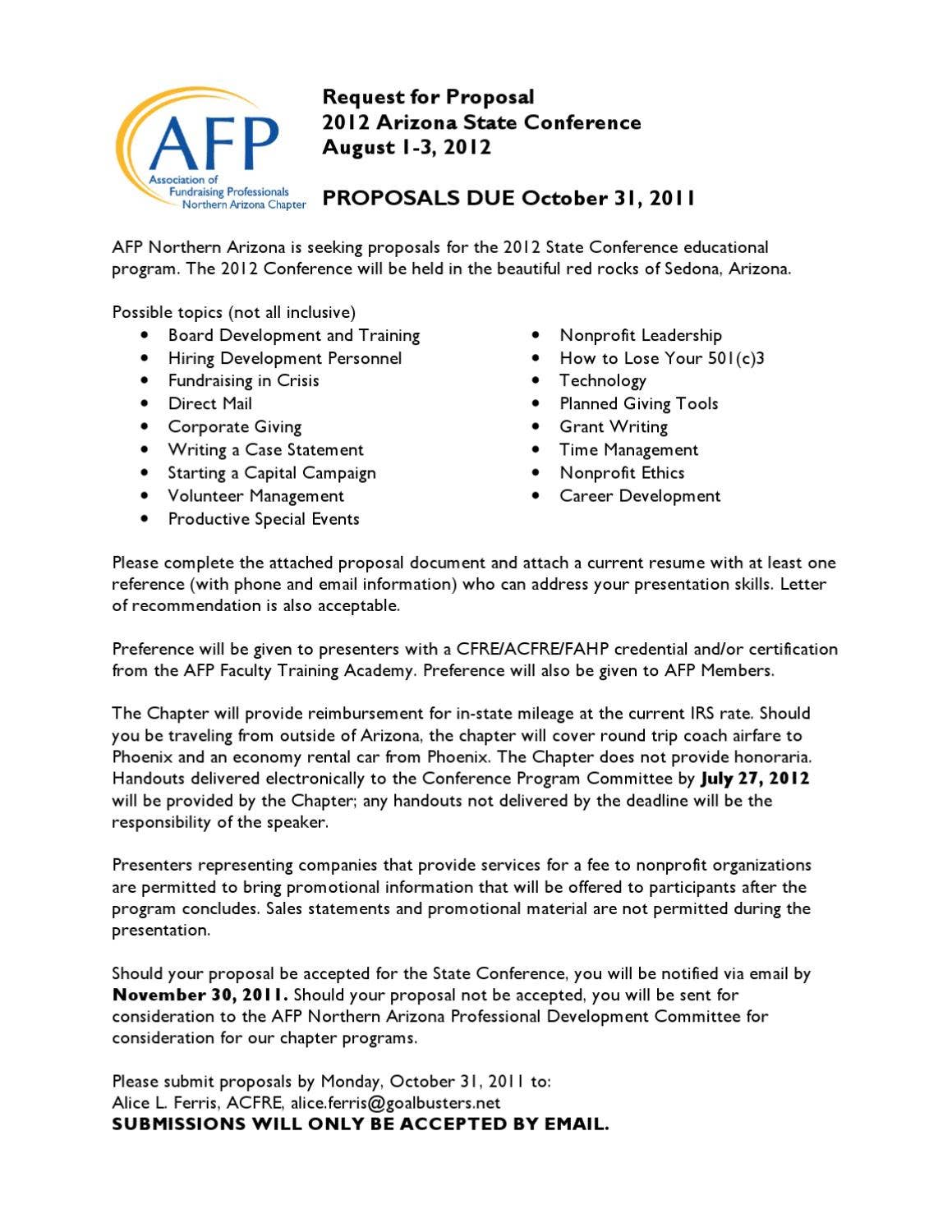 Speaker RFP - AFP Arizona 2012 by GoalBusters Consulting - Issuu