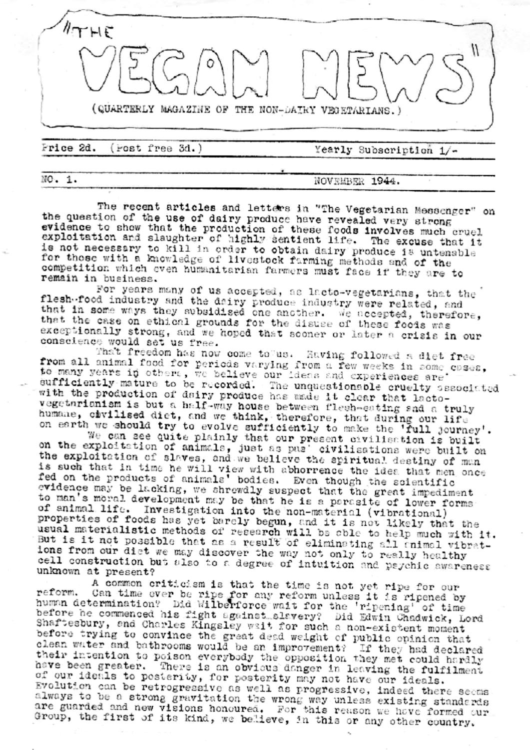 The Vegan News 1944 by The Vegan Society Issuu