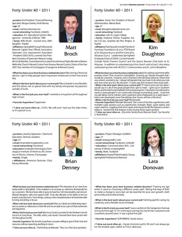 2011 40 Under Springfield Business Journal Il By Springfield Business Journal Forty Under 40 July 2011 25