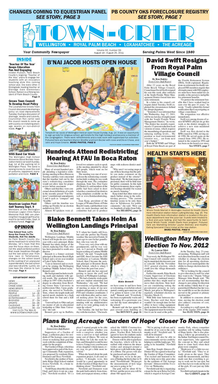 Town-Crier Newspaper August 19, 2011 by Wellington The Magazine LLC - Issuu