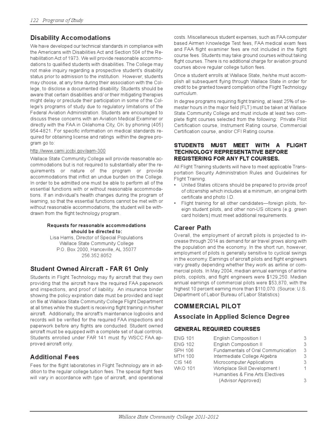 Wallace State Catalog 20112012 by Wallace State Community College Issuu