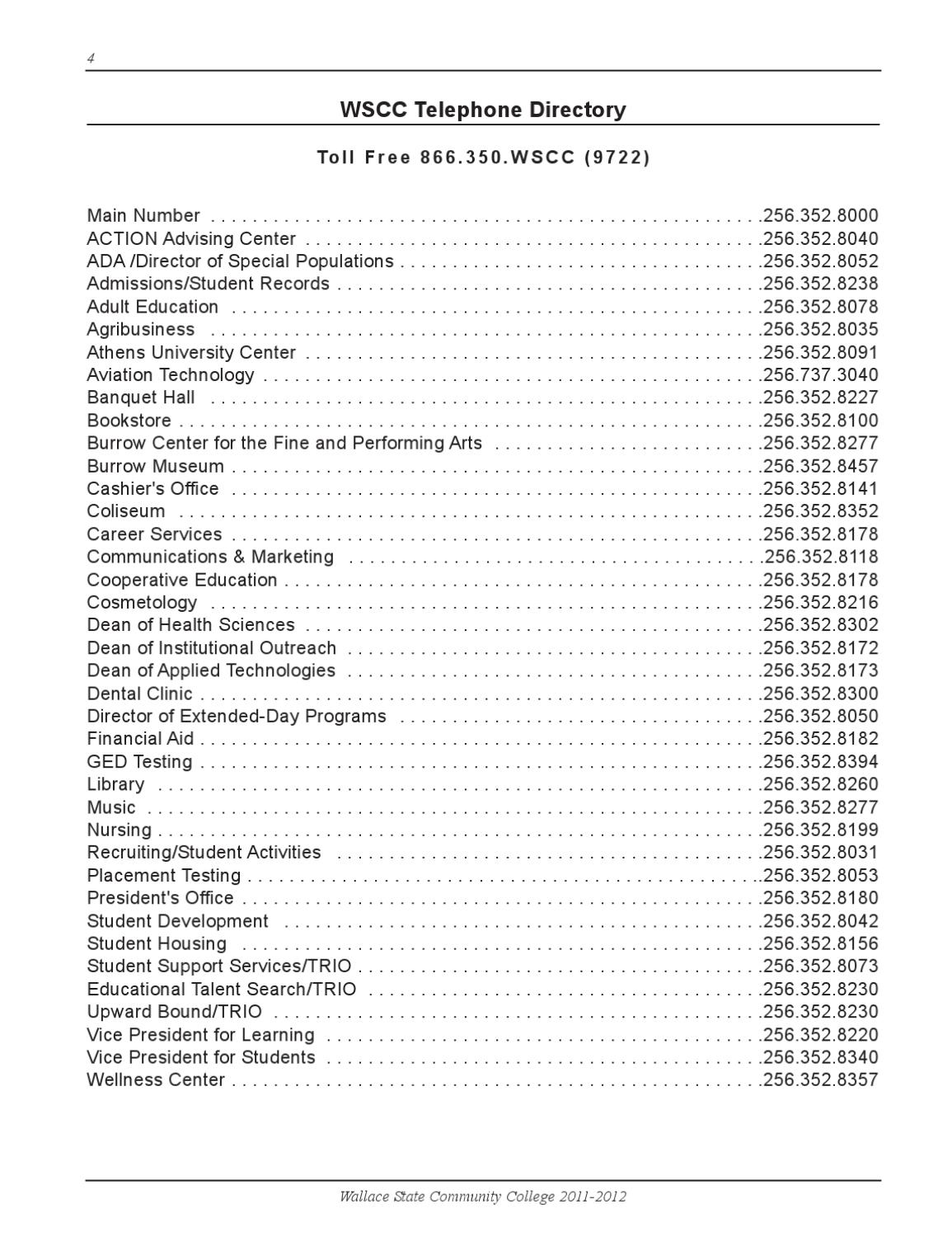 Wallace State Catalog 20112012 by Wallace State Community College Issuu