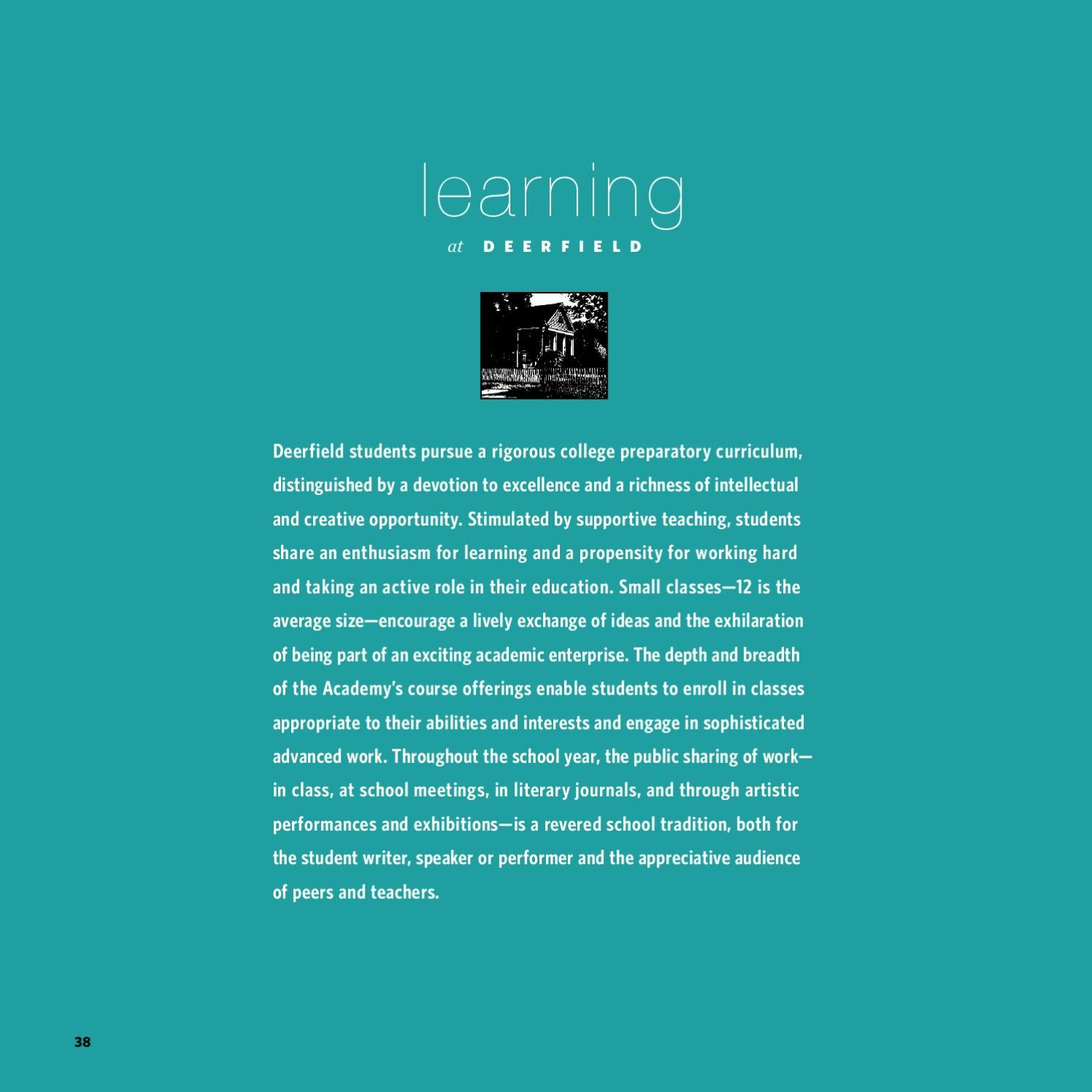 Deerfield Academy Viewbook 2011 12 By Deerfield Academy Issuu