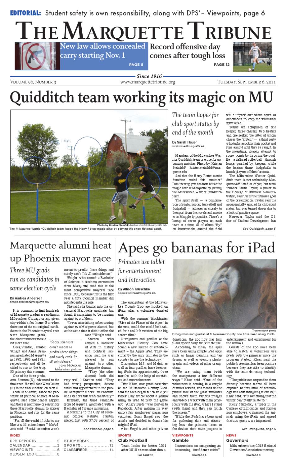 Sept. 6th, 2011The Marquette Tribune by Marquette Tribune Issuu