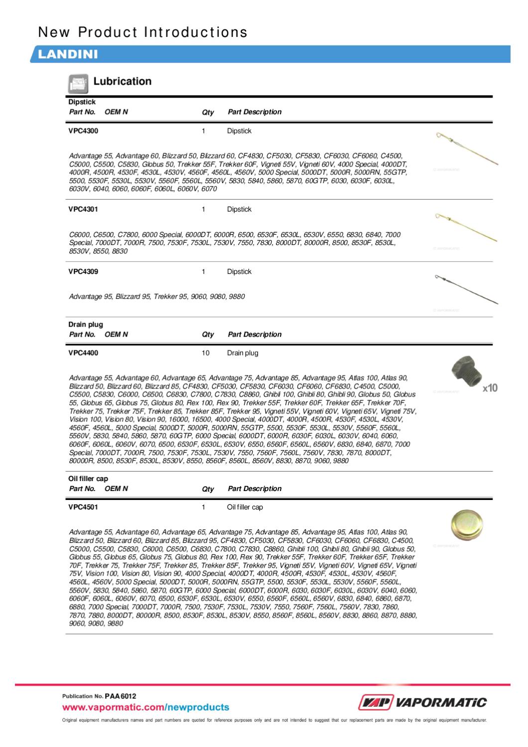 Vapormatic Landini Replacement Parts by The Vapormatic Co. Ltd. - Issuu
