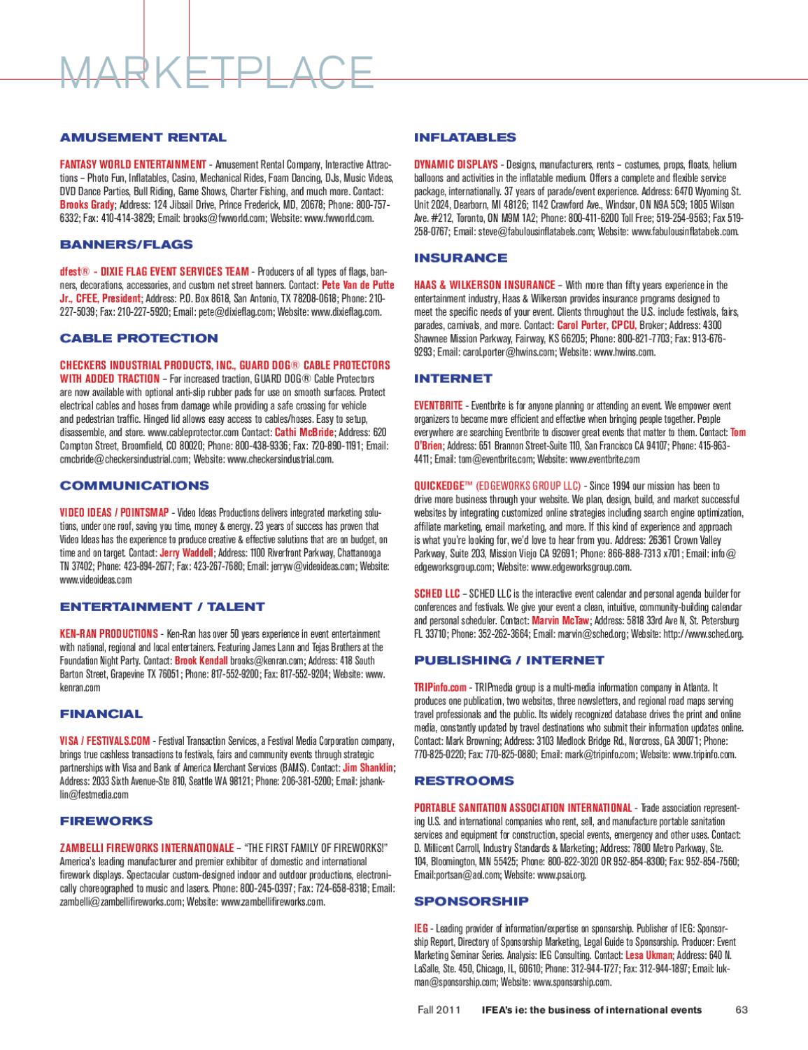 ie: the business of international events - Fall 2011 by International Festivals & Events Association - issuu