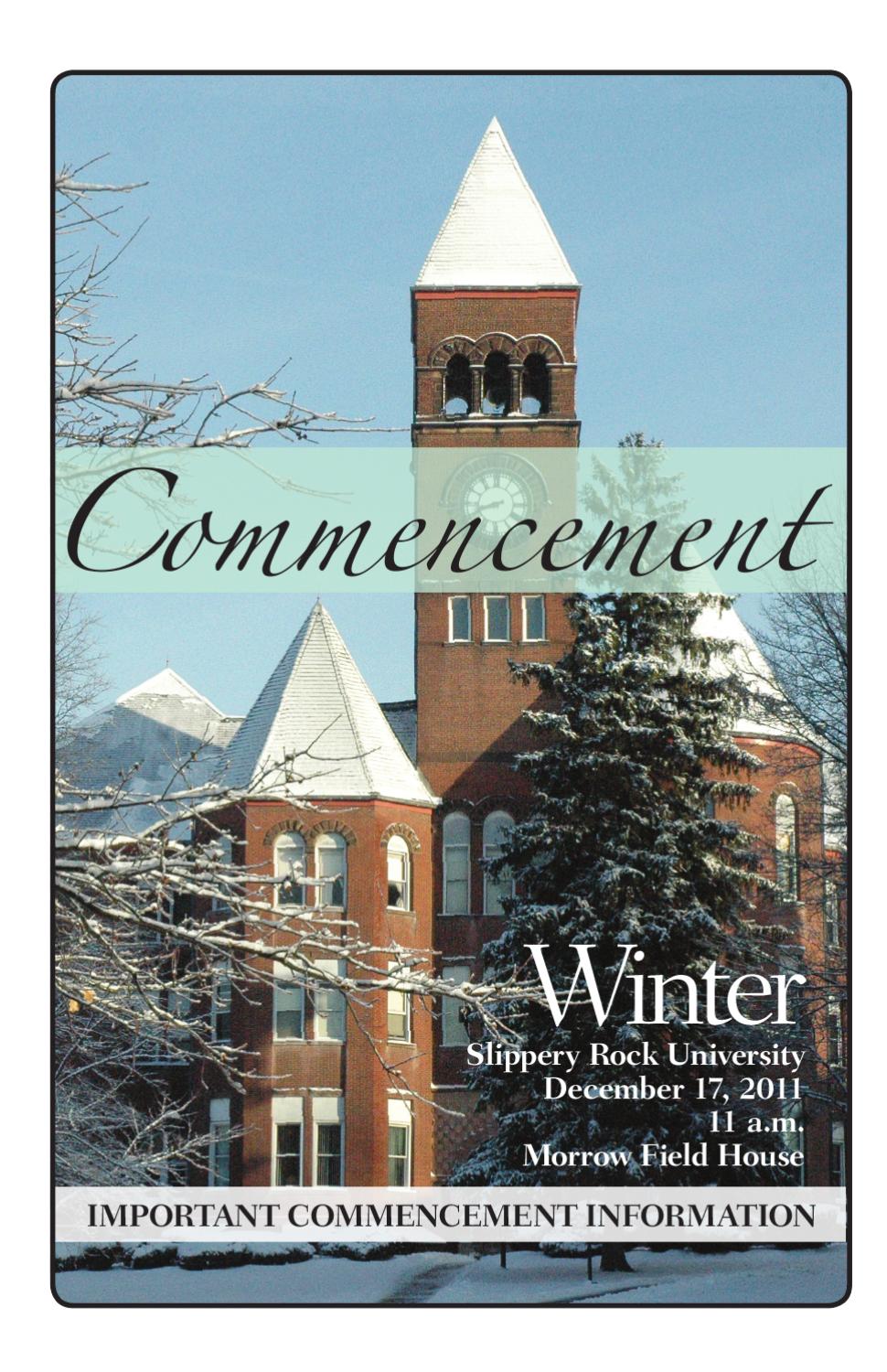 Commencement Winter 20102011 by slippery rock university Issuu