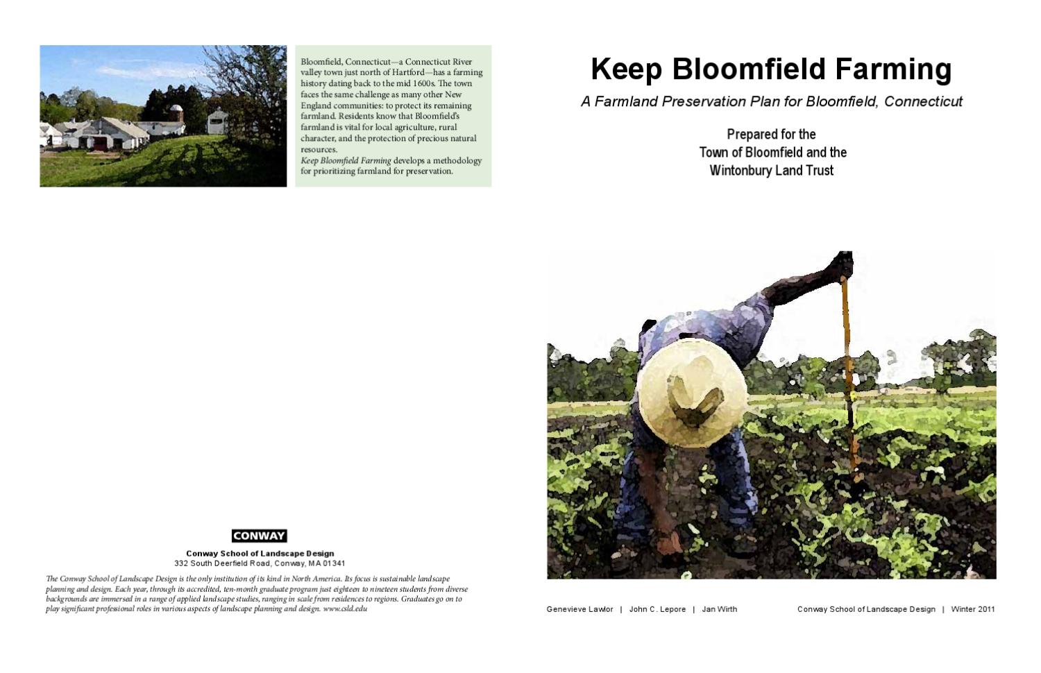 Keep Bloomfield Farming A Farmland Preservation Plan for Bloomfield