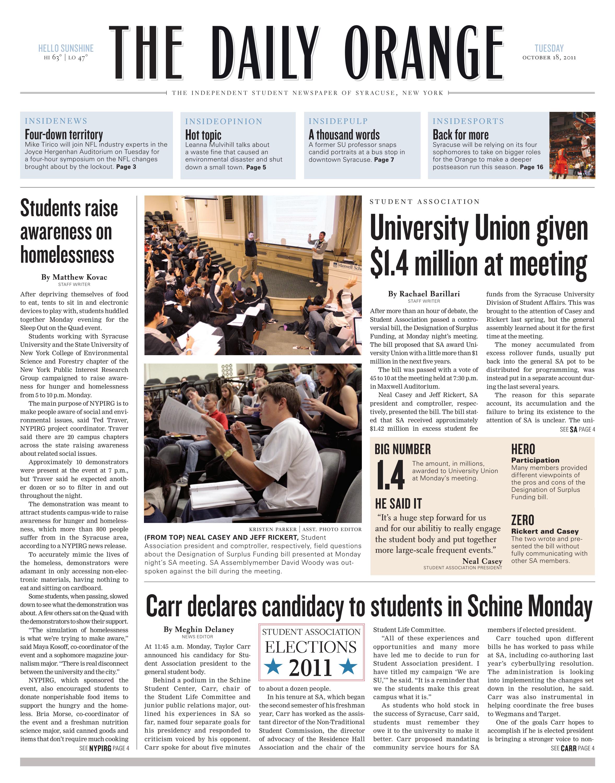 October 18, 2011 by The Daily Orange - Issuu