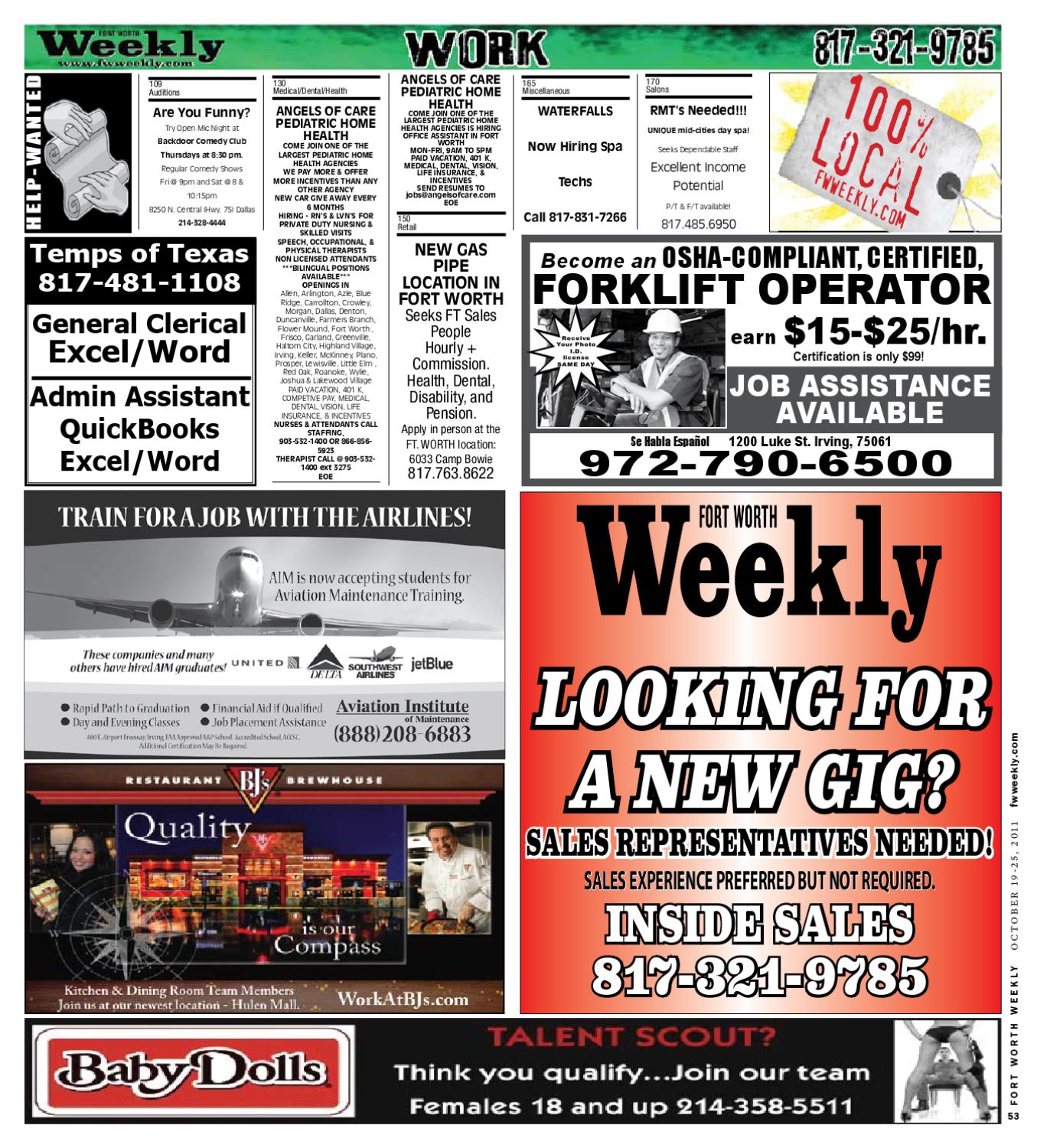Weekly Classifieds by Fort Worth Weekly Issuu