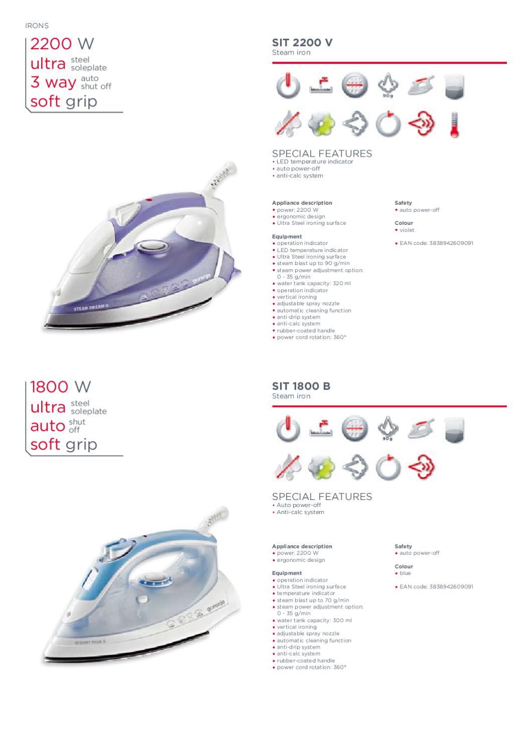 Утюг gorenje sit 1800 b (3838942609091)