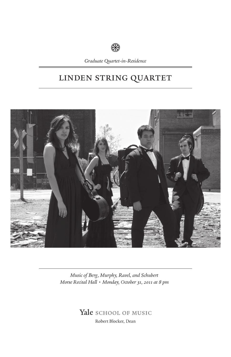 Linden String Quartet by Yale School of Music Issuu