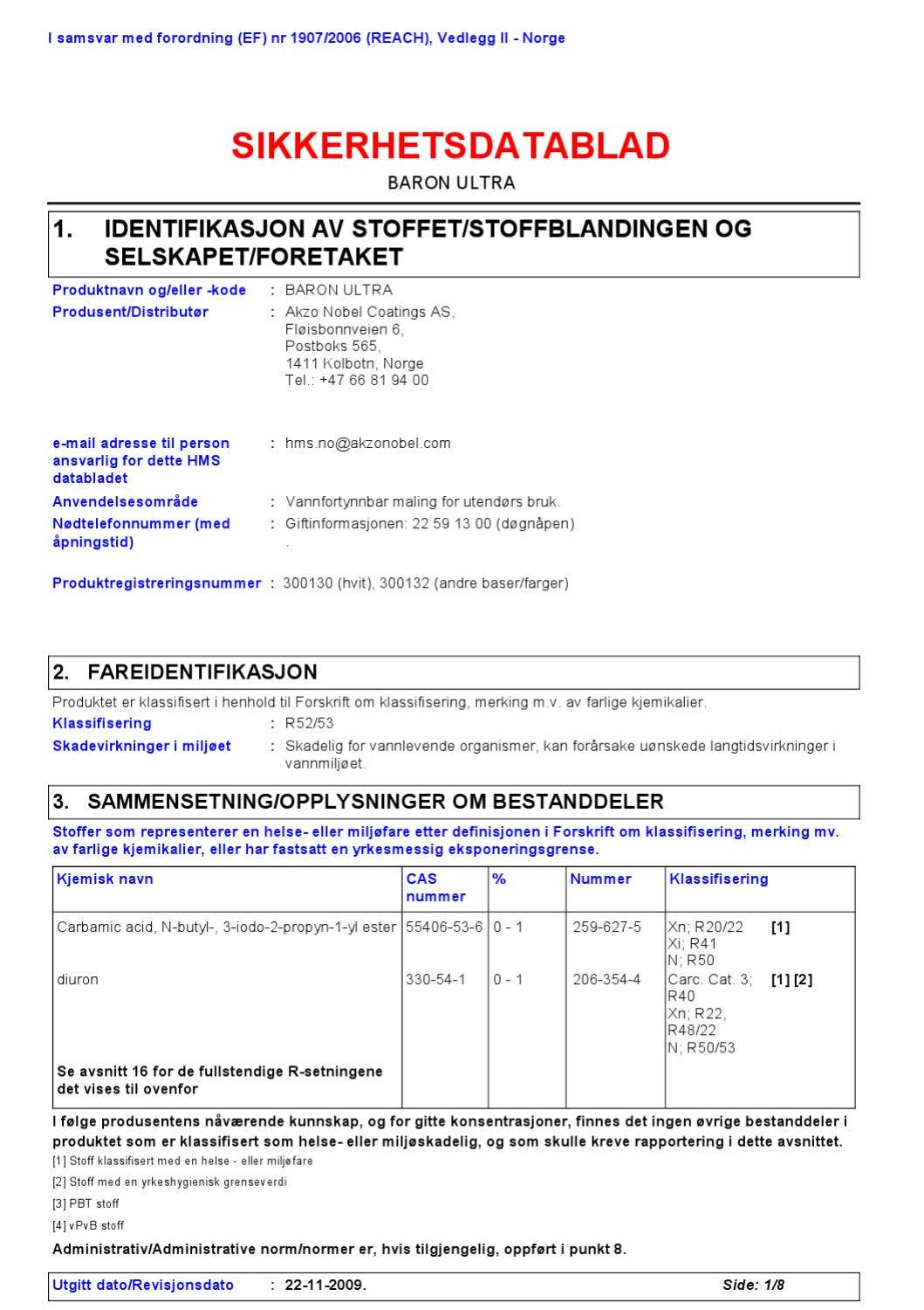 Surtech Datablad /Sikkerhetsdatablad%20Baron%20Ultra by Fargerike Norge - Issuu