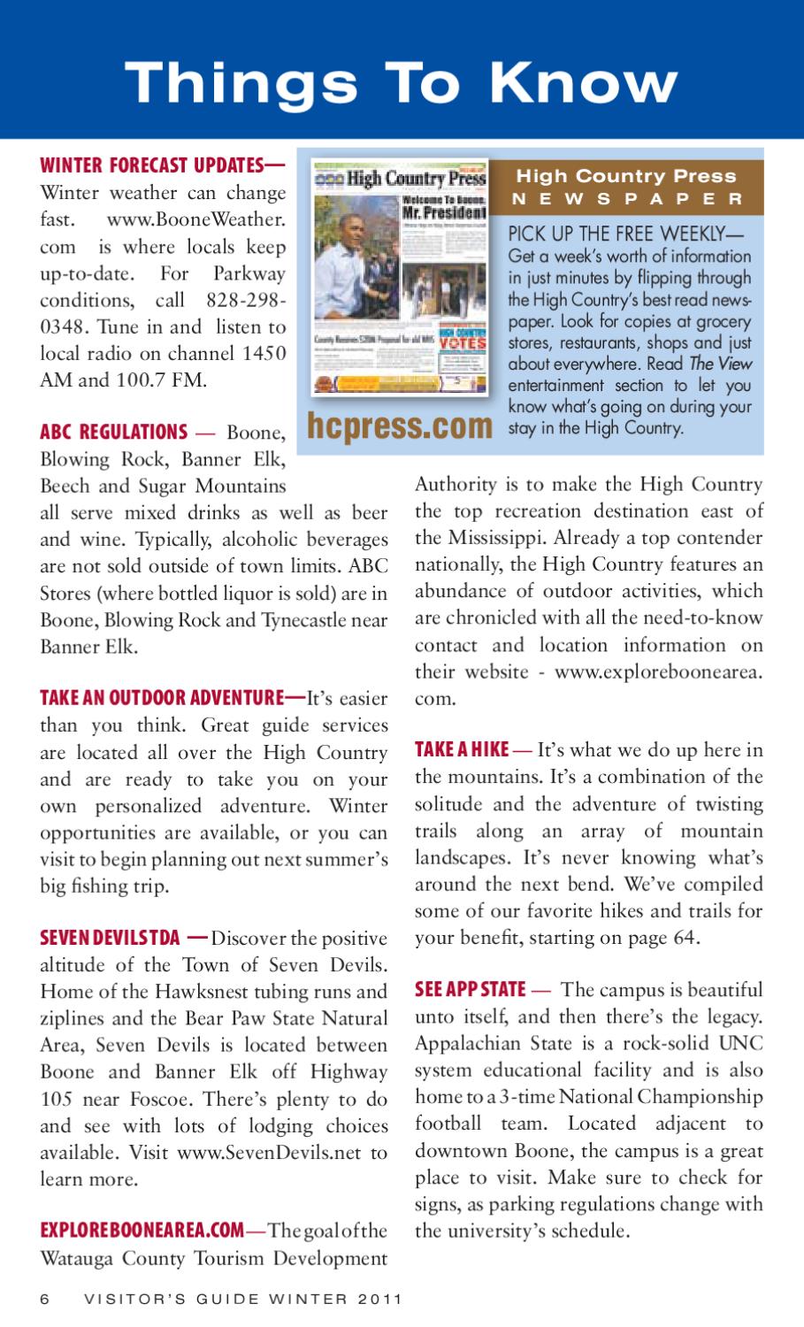 High Country Press Visitor Guide Winter 2011 2012 By High