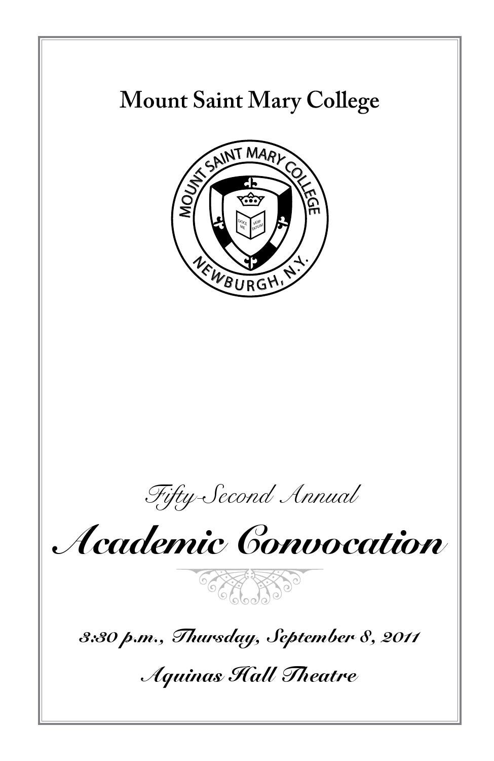 MSMC Convocation Program 2011 by Mount Saint Mary College Issuu