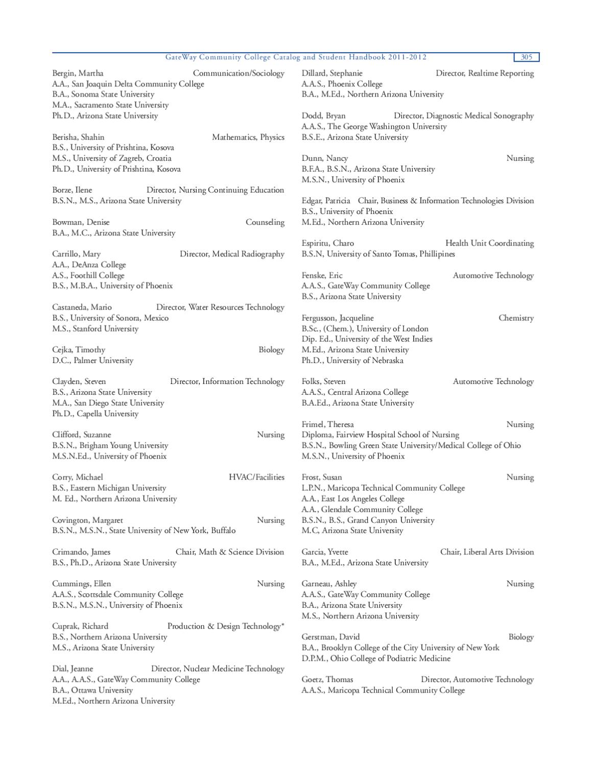 Gateway Community College Course Catalog
