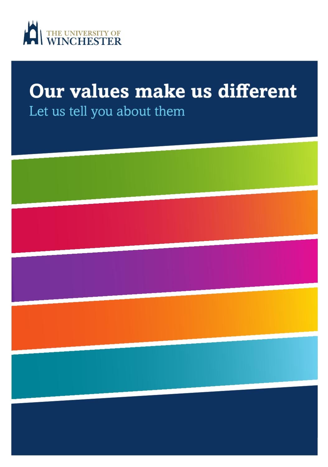 Winchester Values Leaflet by University of Winchester Issuu