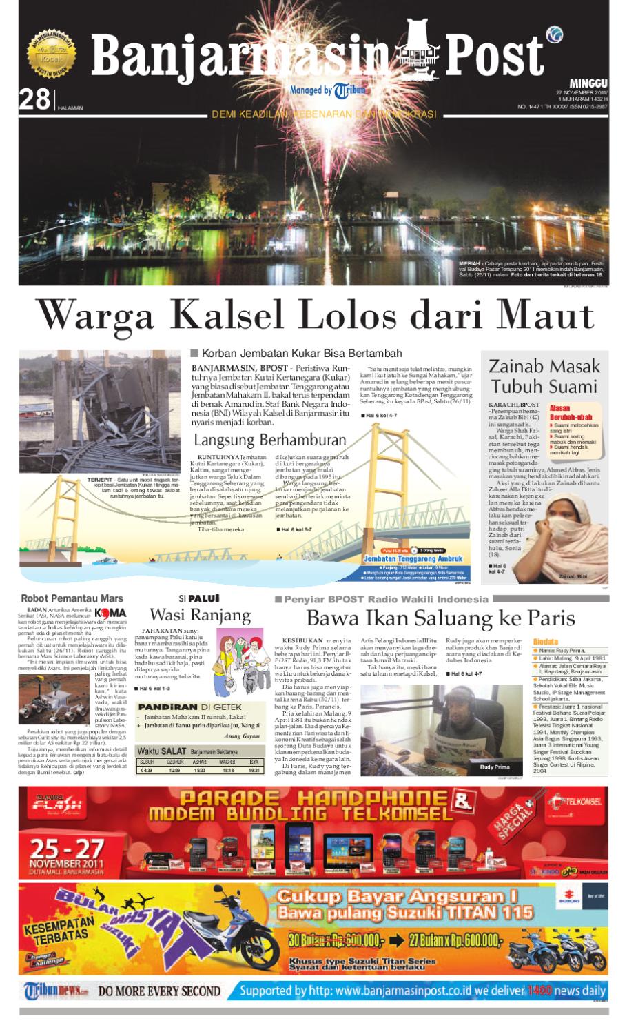 Banjarmasin Post Edisi Minggu 27 November 2011 By