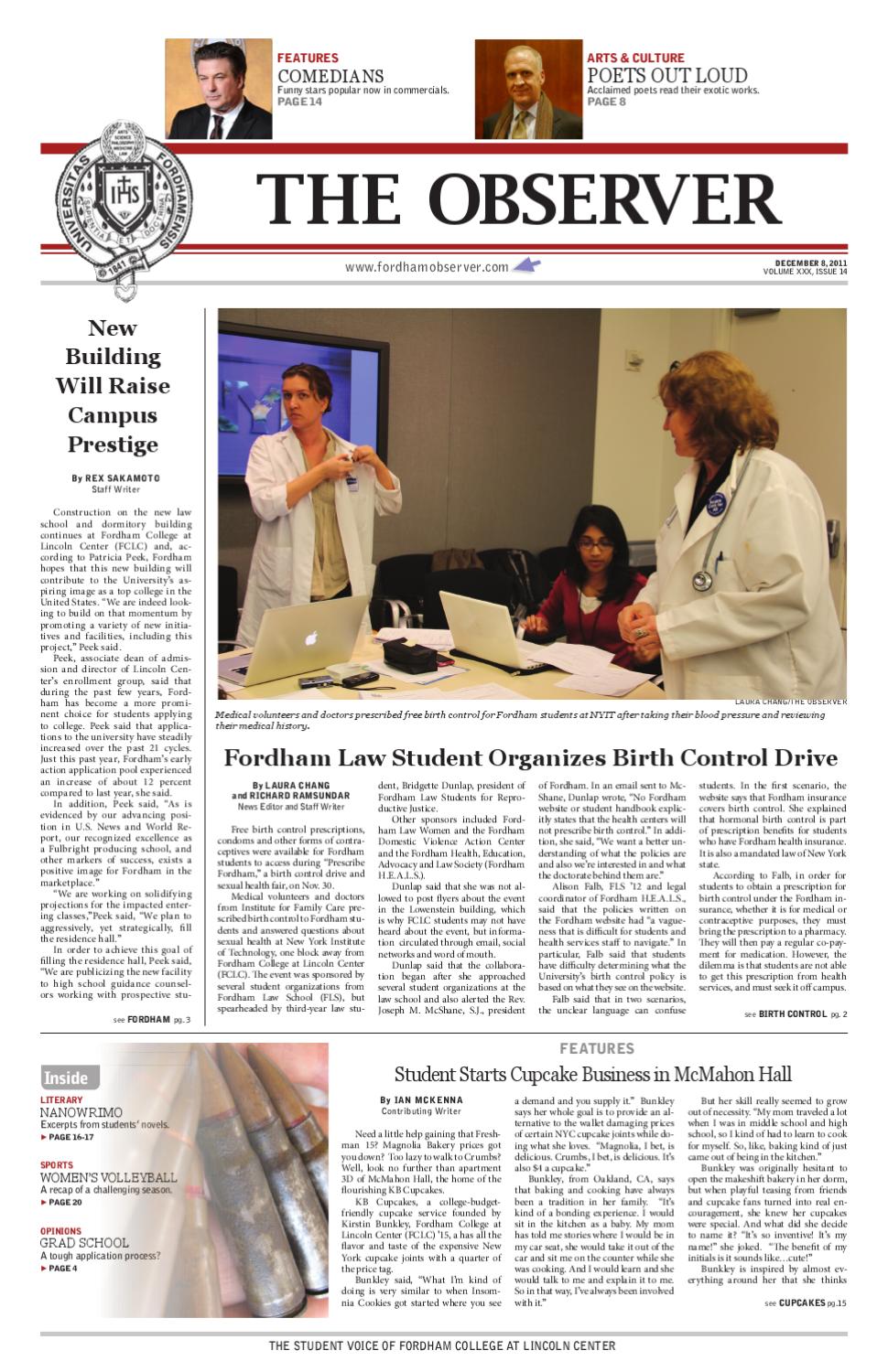 Fordham Observer Issue 14 2011 by Fordham Observer Issuu