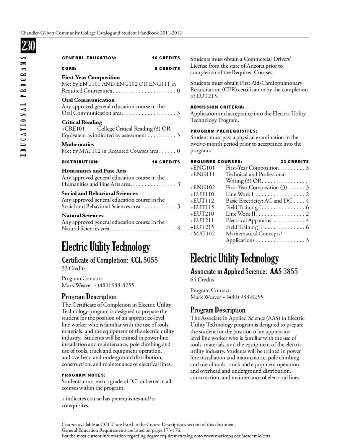 20112012 Catalog ChandlerGilbert Community College by The Maricopa