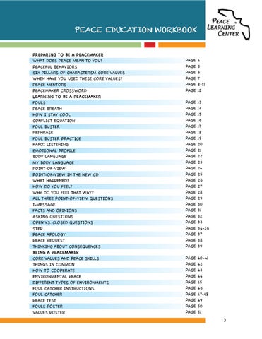 Peace Education Workbook 第 3 页