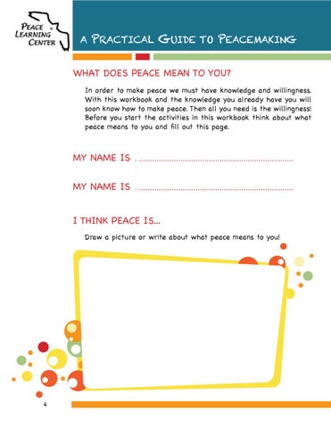 Peace Education Workbook 第 4 页