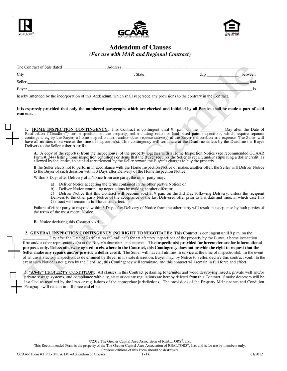 WM1332 Addendum of Clauses 121311 by GCAAR Issuu