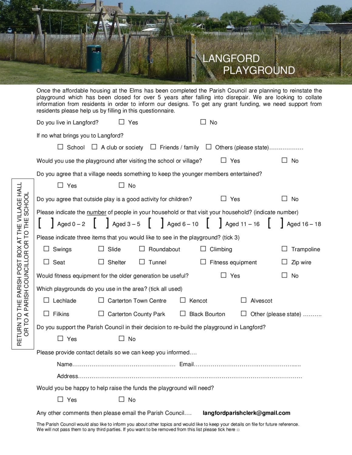 Playground Questionnaire by Lynda Payton Issuu
