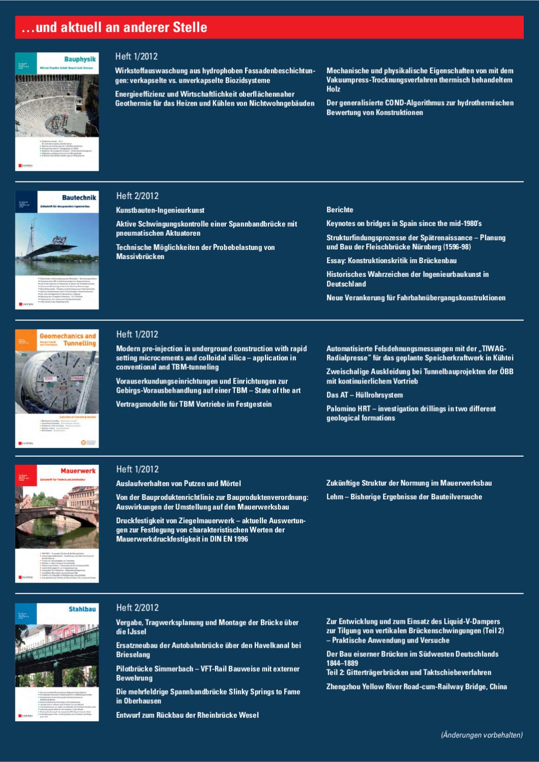 Beton Und Stahlbetonbau 01 2012 Free Sample Copy By Ernst Sohn