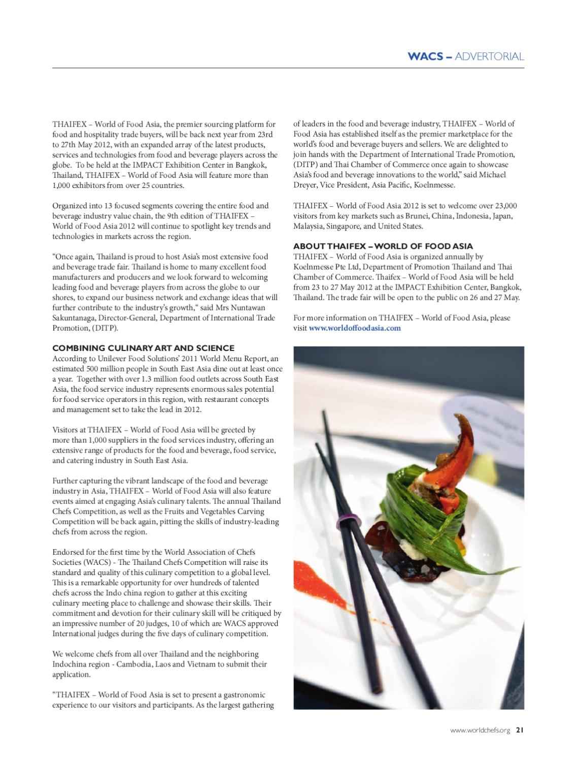 WorldChefs Magazine 5 by World Association of Chefs Societies issuu