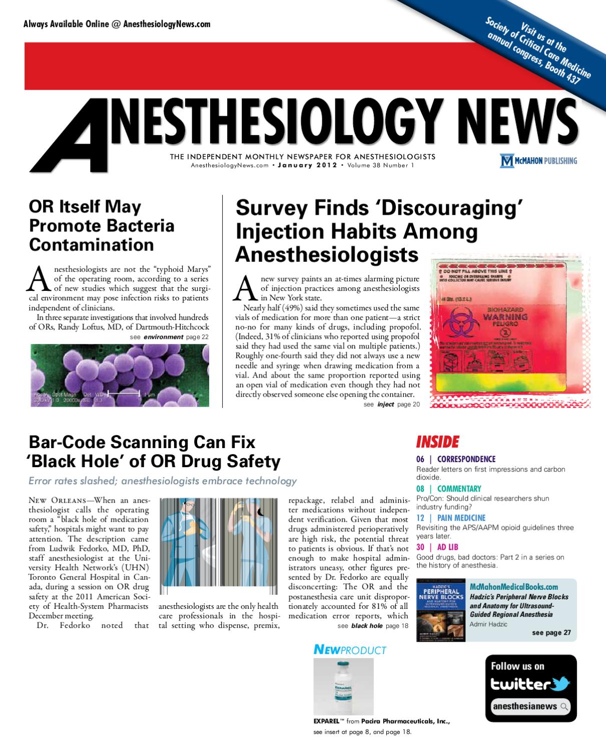 The January 2012 Digital Edition of Anesthesiology News by McMahon Group - Issuu The January 2012 Digital Edition of Anesthesiology News by McMahon Group - Issuu