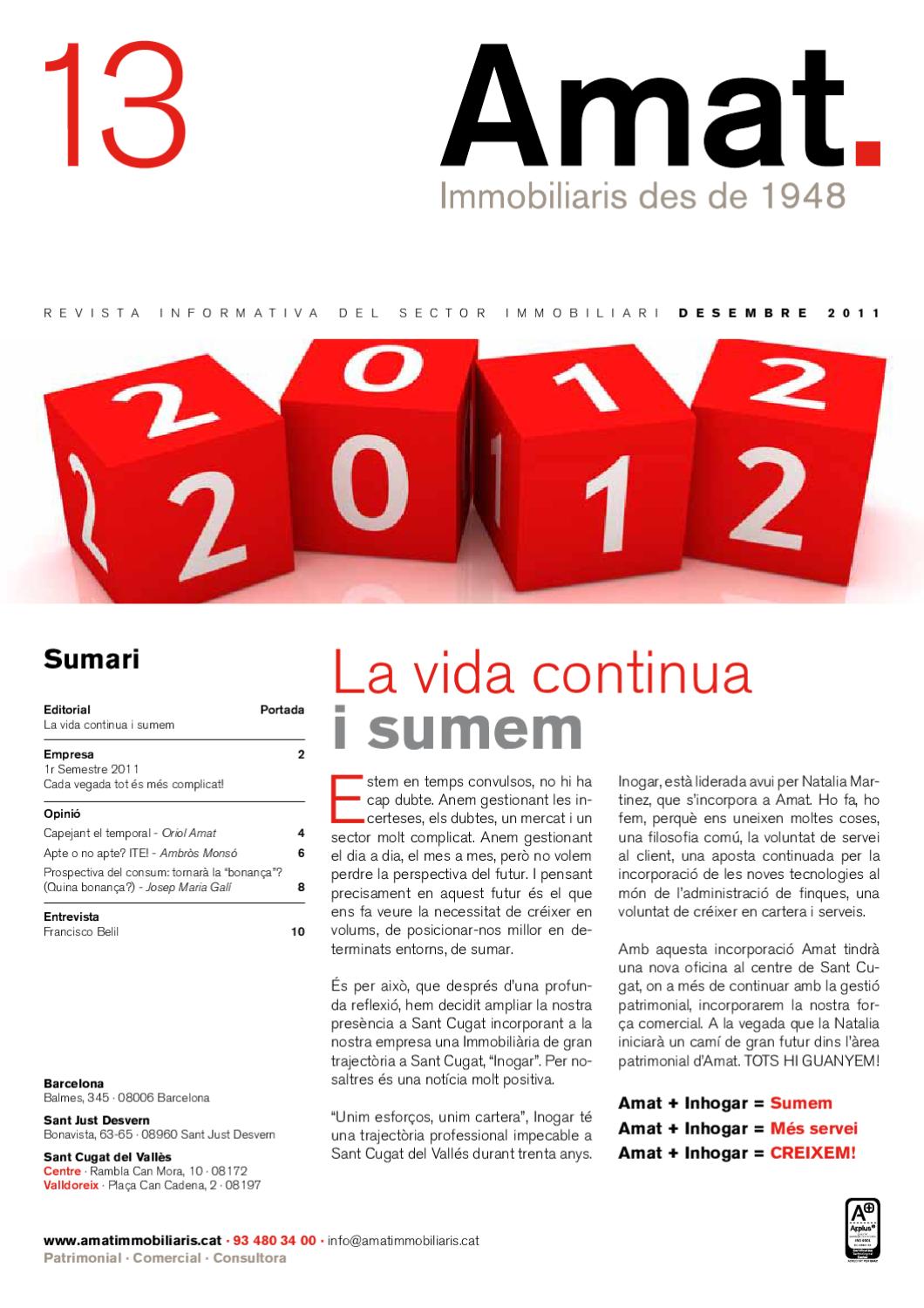 REVISTA DEL SECTOR IMMOBILIARI AMAT by Amat Immobiliaris Issuu