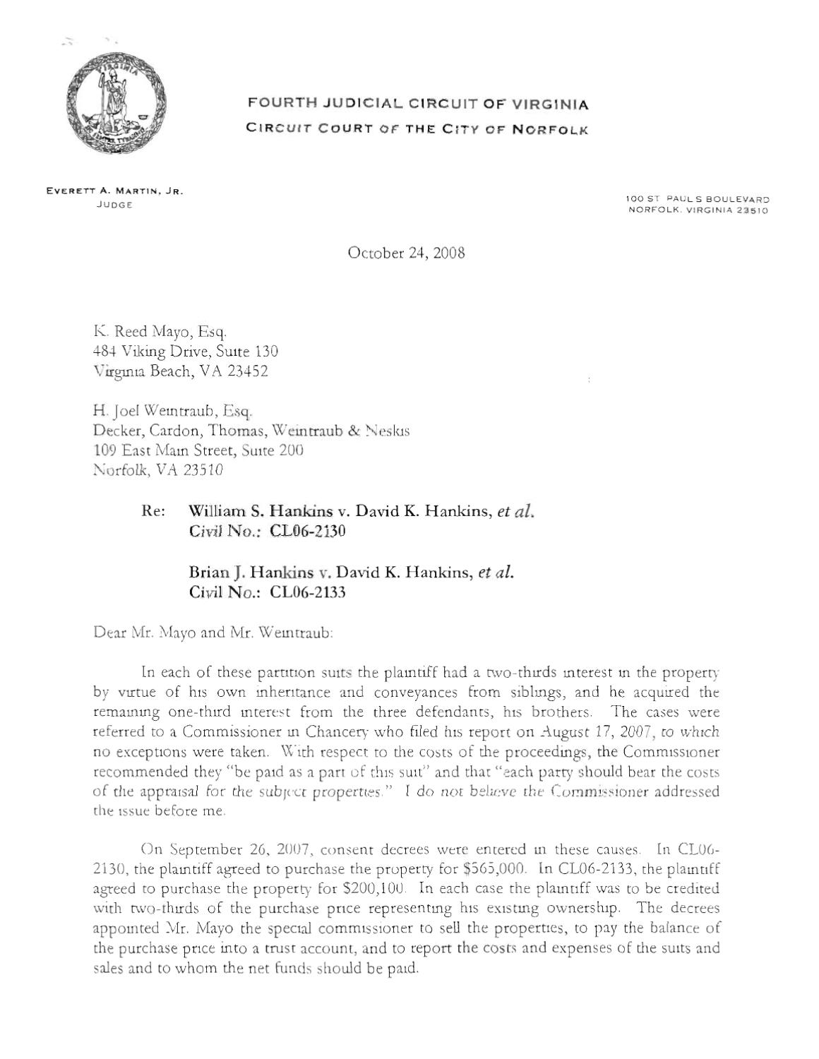 Costs in a Partition Suit by Norfolk Circuit Court Clerk's Office Issuu
