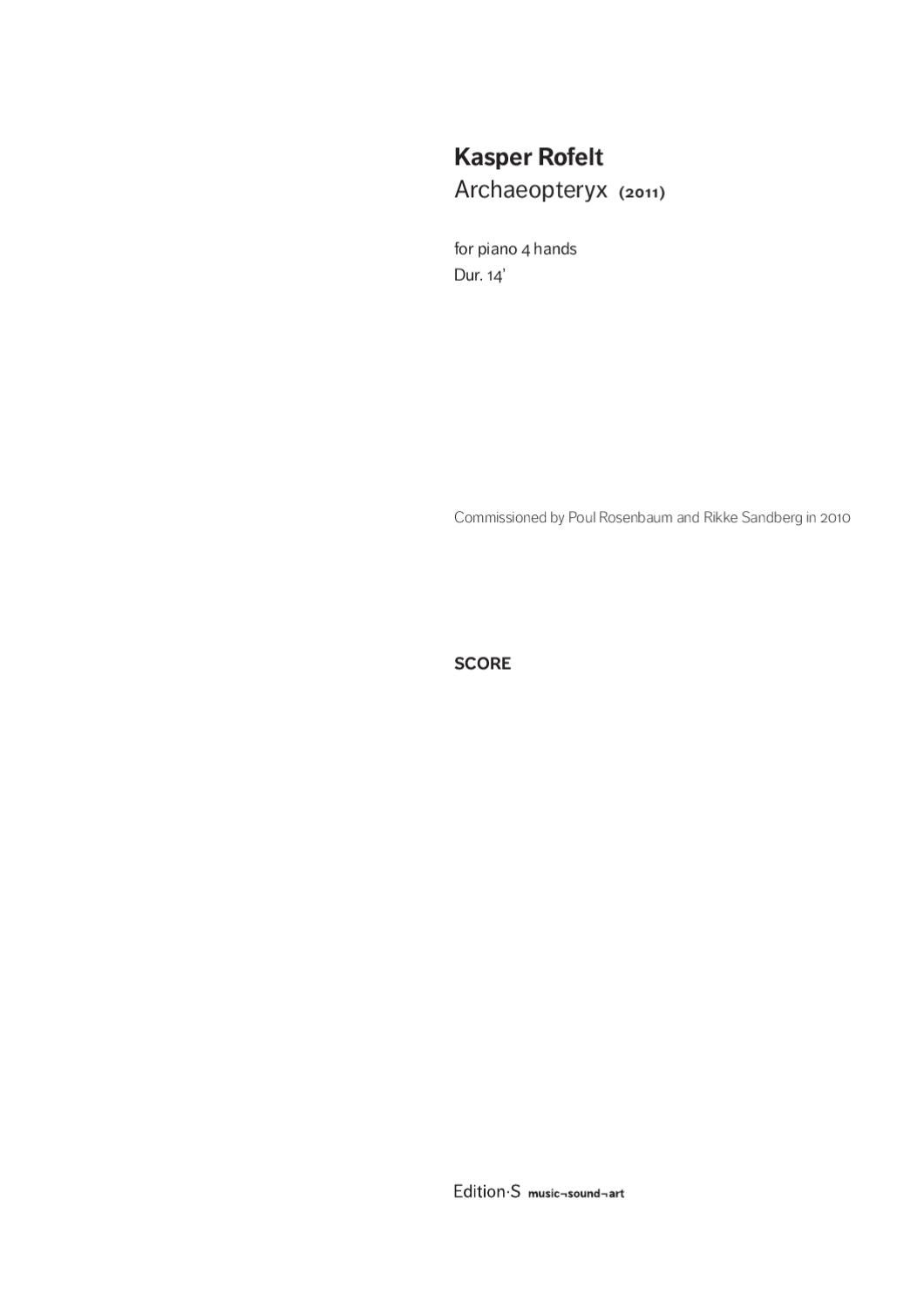 Archaeopteryx by Edition·S music¬sound¬art Issuu
