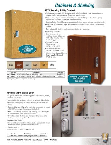 Health Care Logistics 家具目录 · Cabinets and 层架 第 19 页