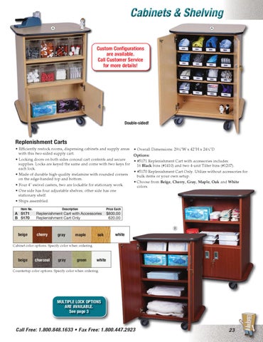 Health Care Logistics 家具目录 · Cabinets and 层架 第 23 页