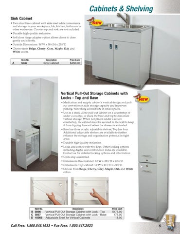 Health Care Logistics 家具目录 · Cabinets and 层架 第 5 页