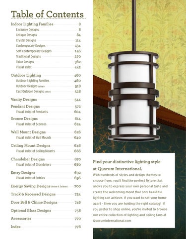 Pinhook Branding LLC 灯饰目录 · Quorum 灯饰 册 2012 Family Section 第 4 页