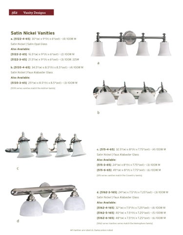 Pinhook Branding LLC 家具目录 · Quorum 灯饰 册 2012 浴室柜 Section 第 20 页