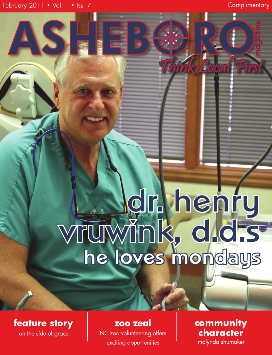 Asheboro Magazine, February 2011 Cover Story, Dr. Henry L. Vruwink by