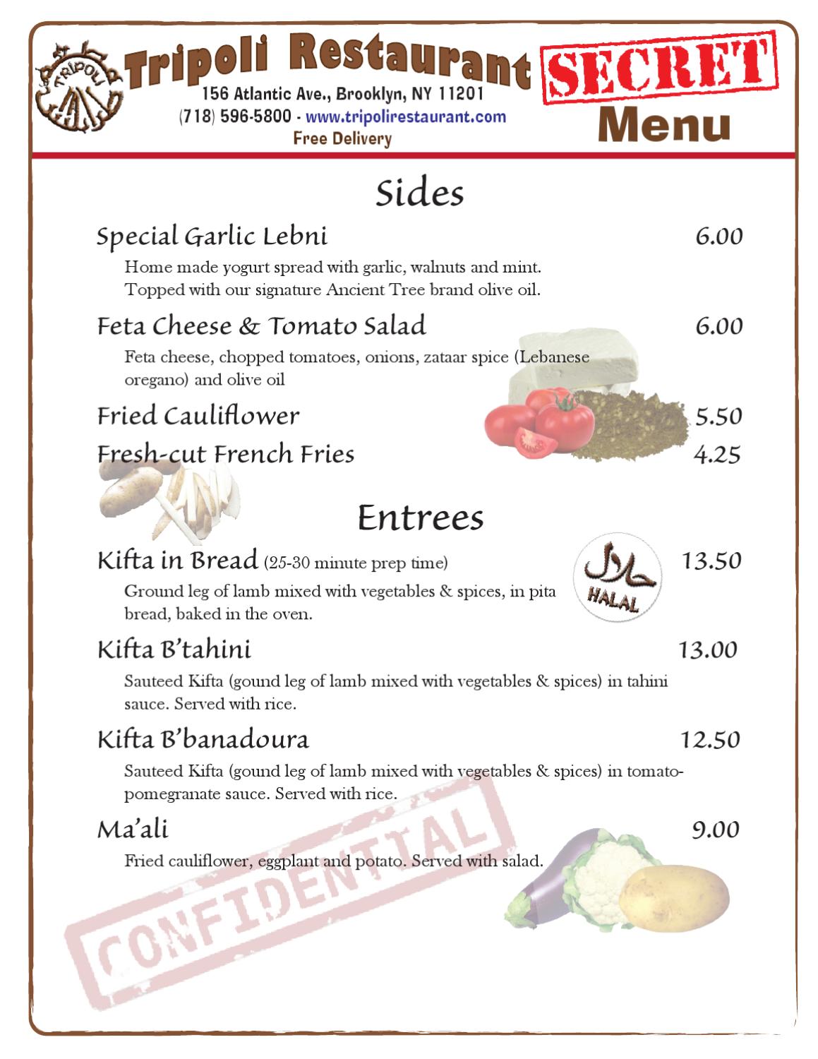 Tripoli Restaurant Secret Menu by Tripoli Trablus Issuu